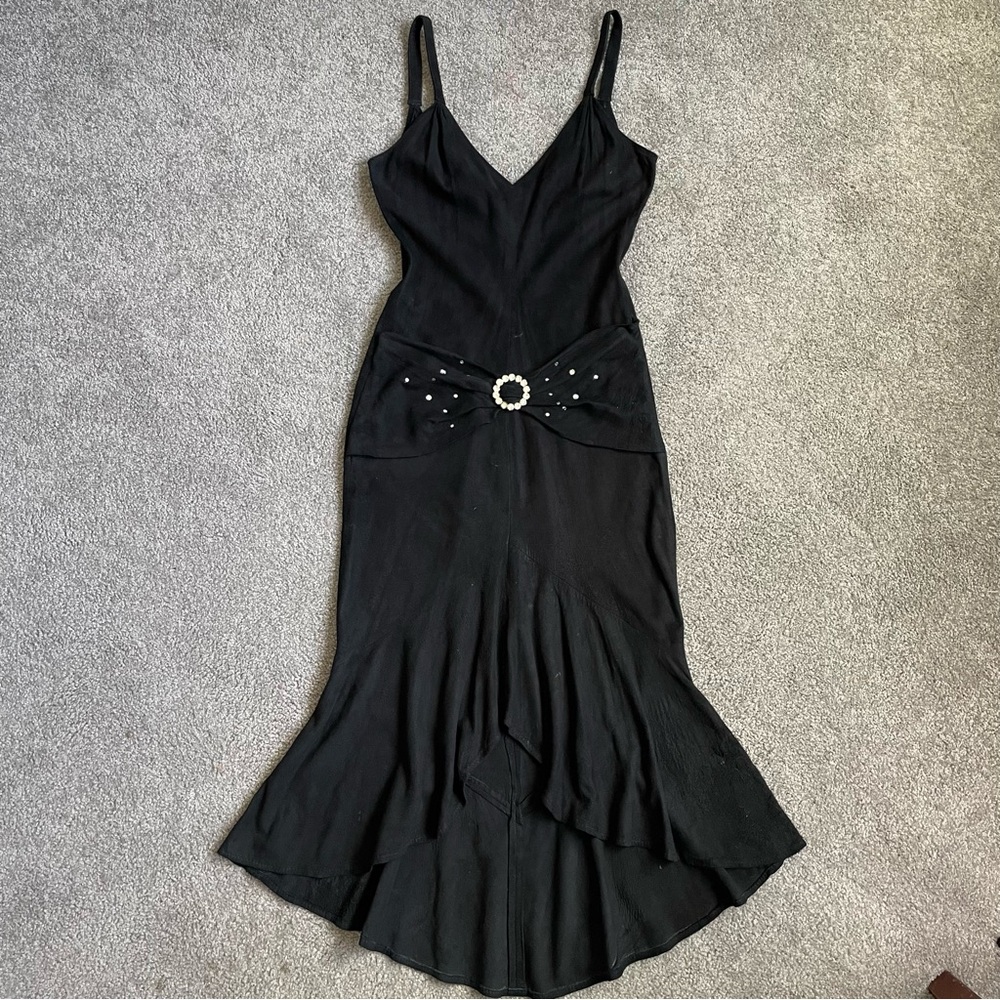 Vintage 1980s black all suede party dress By Karen Okada for CLIMAX David Howard